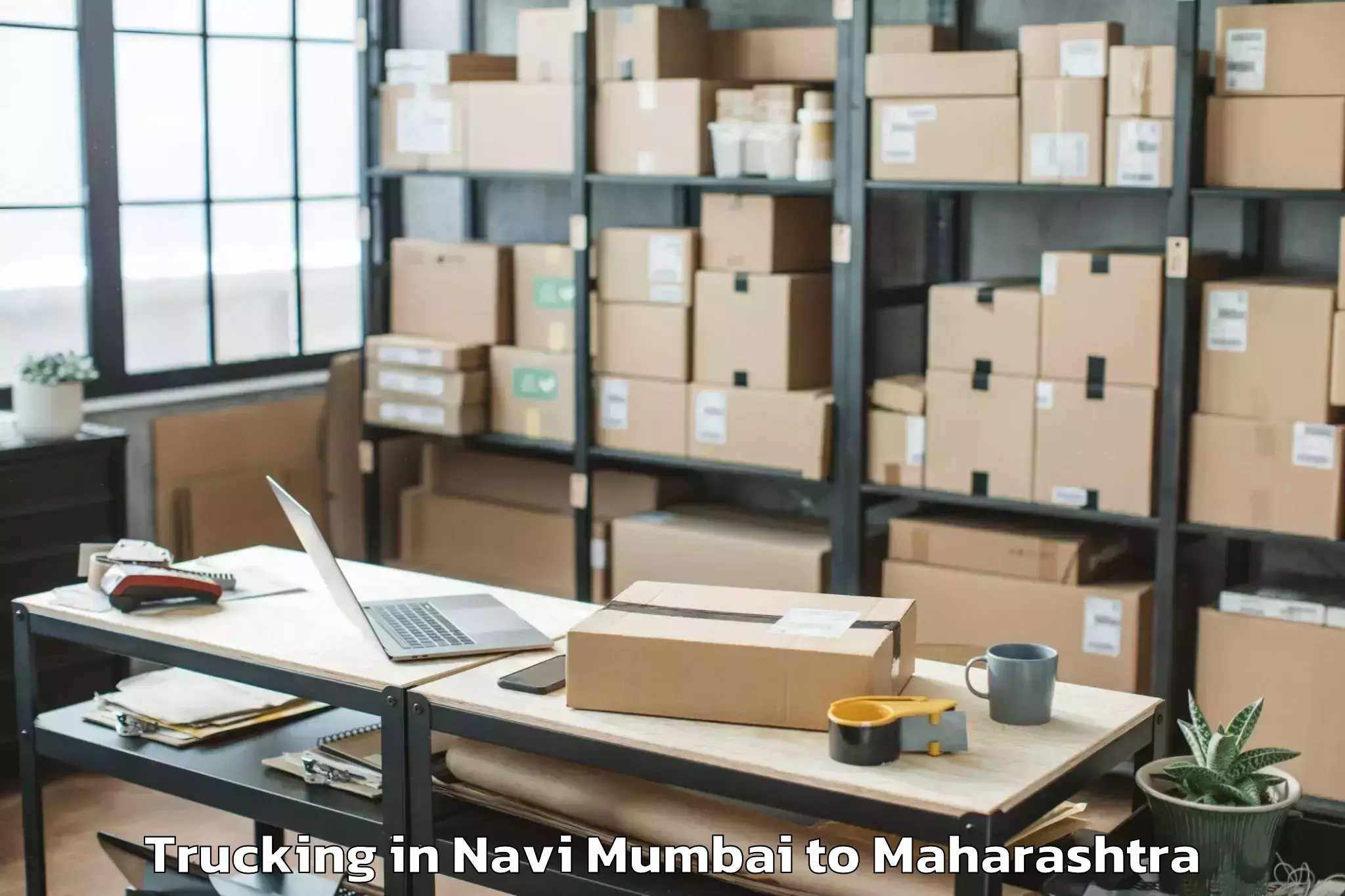 Top Navi Mumbai to Naigaon Khairgaon Trucking Available